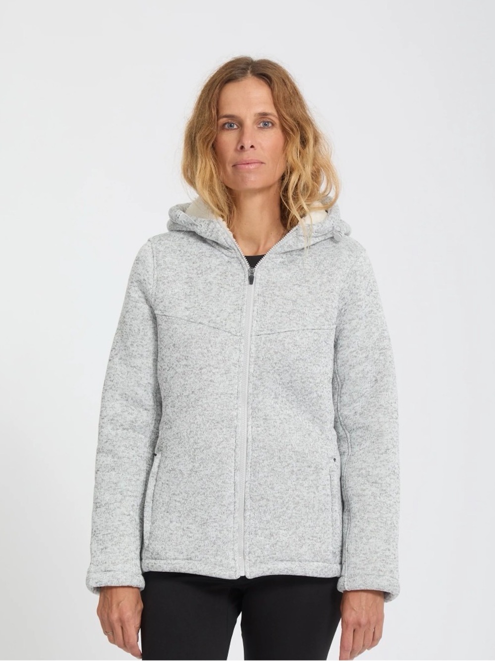 Spyder Women's Heather Light Gray Teddy Zip Hoodie